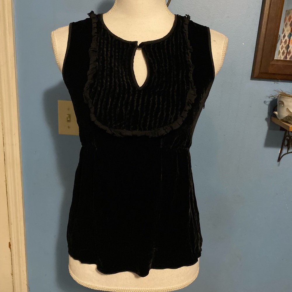 J.Crew, Vintage, Black Velvet, Tank Top